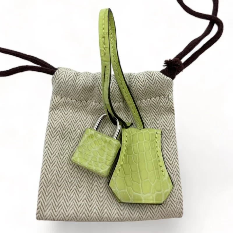 Birkin 25 Crocodile Porosus Jaune Bourgeon PHW – Image 7