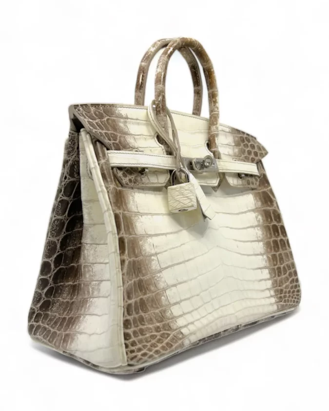 Birkin 25 Niloticus Crocodile Himalaya Blanc – Image 3
