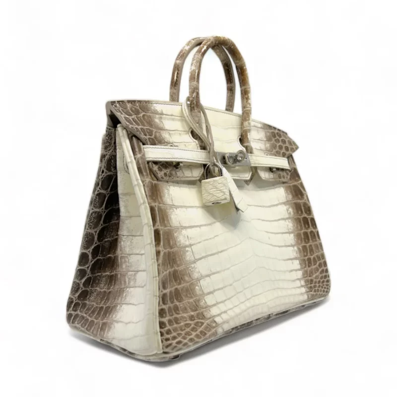 Birkin 25 Niloticus Crocodile Himalaya Blanc – Image 3