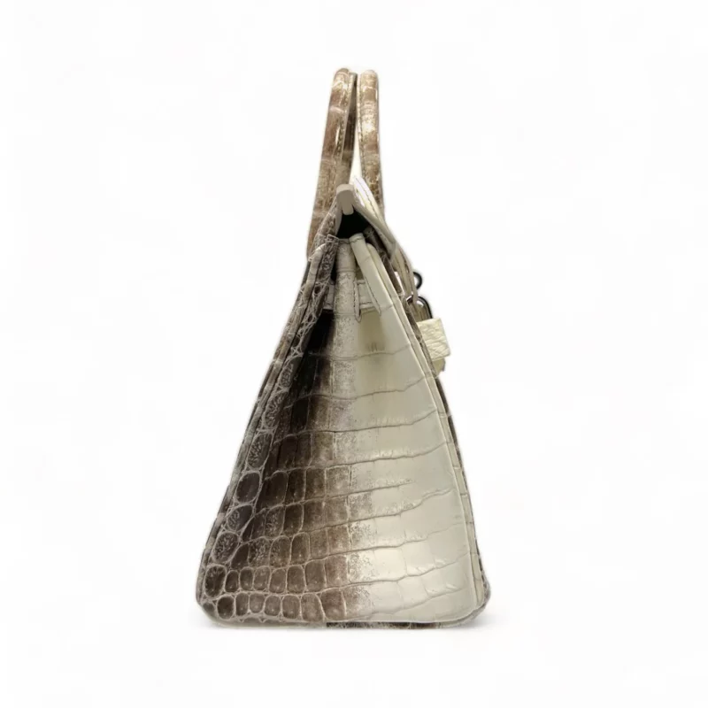 Birkin 25 Niloticus Crocodile Himalaya Blanc – Image 5
