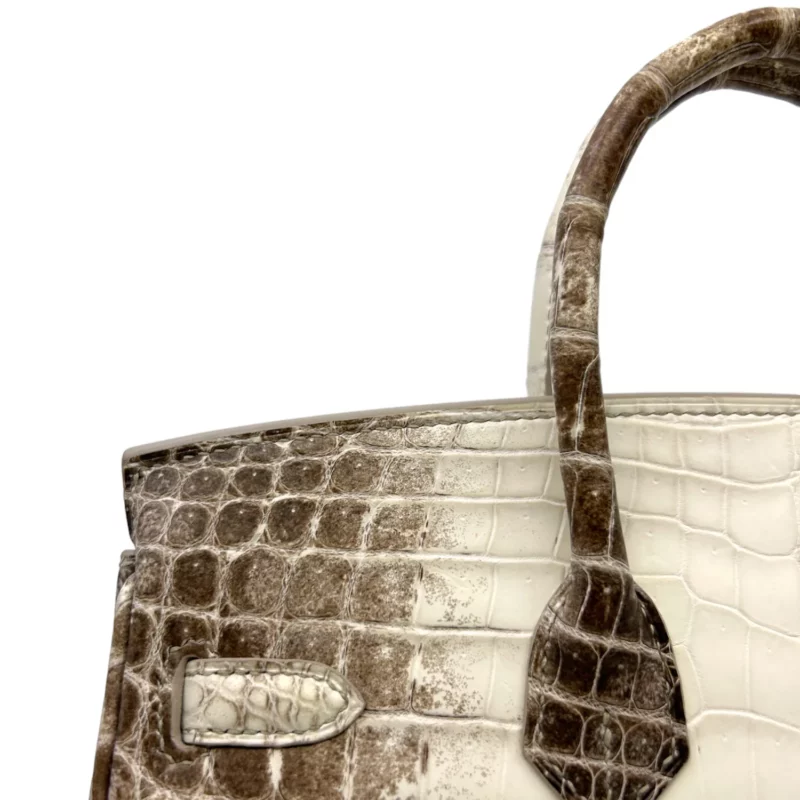 Birkin 25 Niloticus Crocodile Himalaya Blanc – Image 6