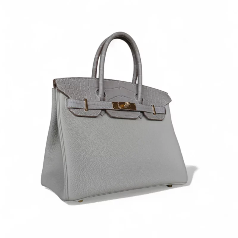 Birkin 30 Touch Alligator & Togo Gris Perle GHW – Image 4