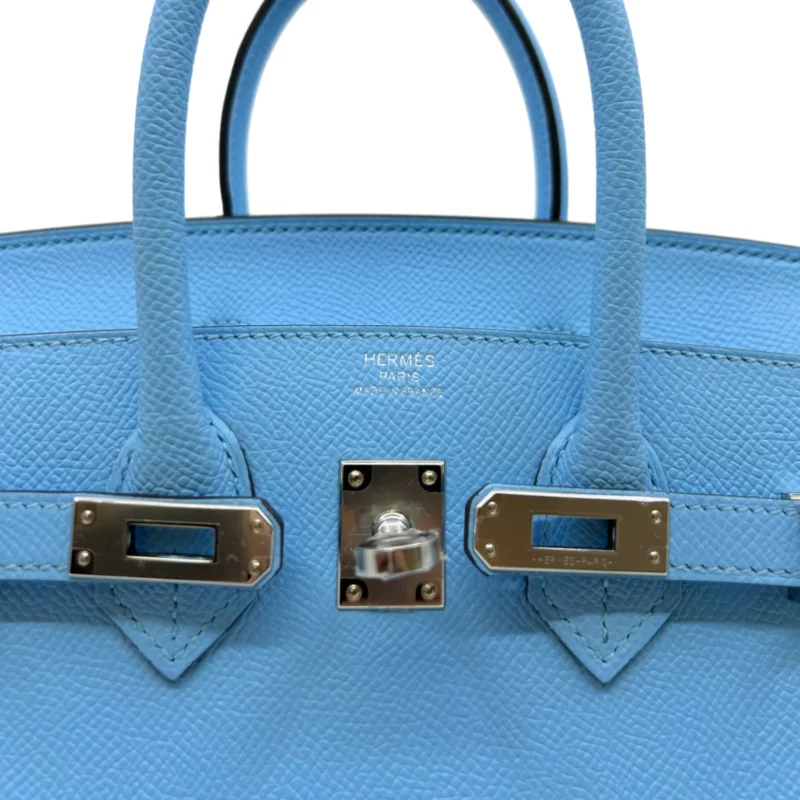 Birkin 25 Epsom Bleu Celeste PHW – Image 8