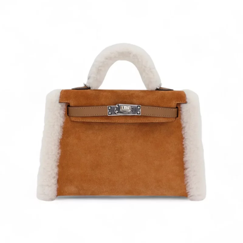 Mini Teddy Plush Shearling Chamois/Ecru/Alezan Palladium Hardware