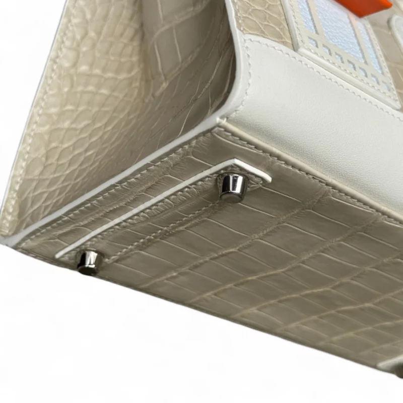 Birkin 20 Faubourg Alligator Mat Béton – Image 7