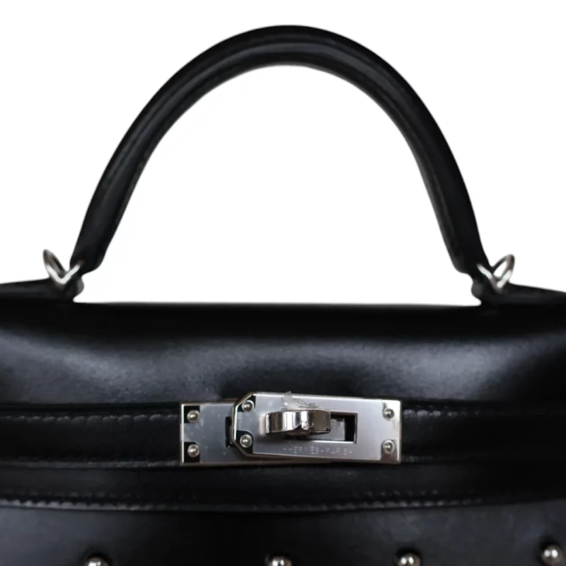 Mini Kelly Clouté Swift Noir PHW – Image 8
