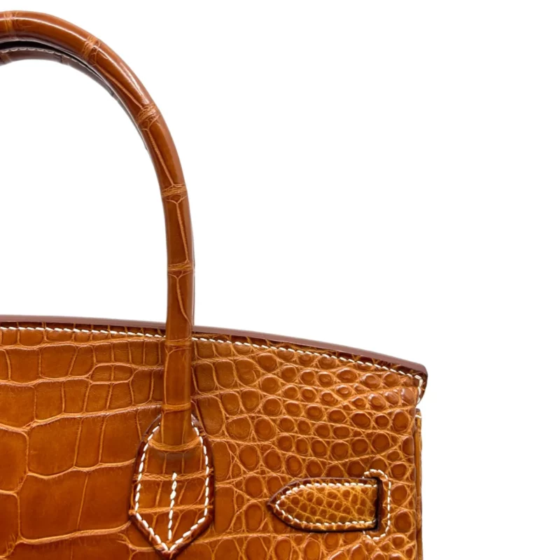 Birkin 30 Barenia Alligator Mat PHW – Image 4