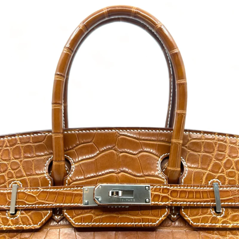 Birkin 30 Barenia Alligator Mat PHW – Image 5