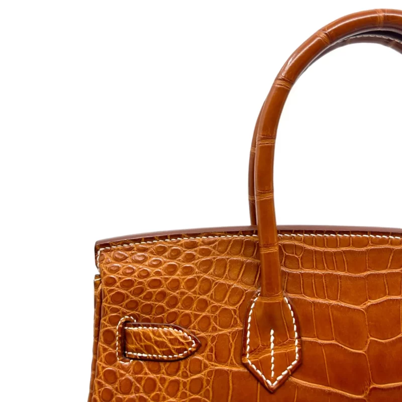 Birkin 30 Barenia Alligator Mat PHW – Image 3
