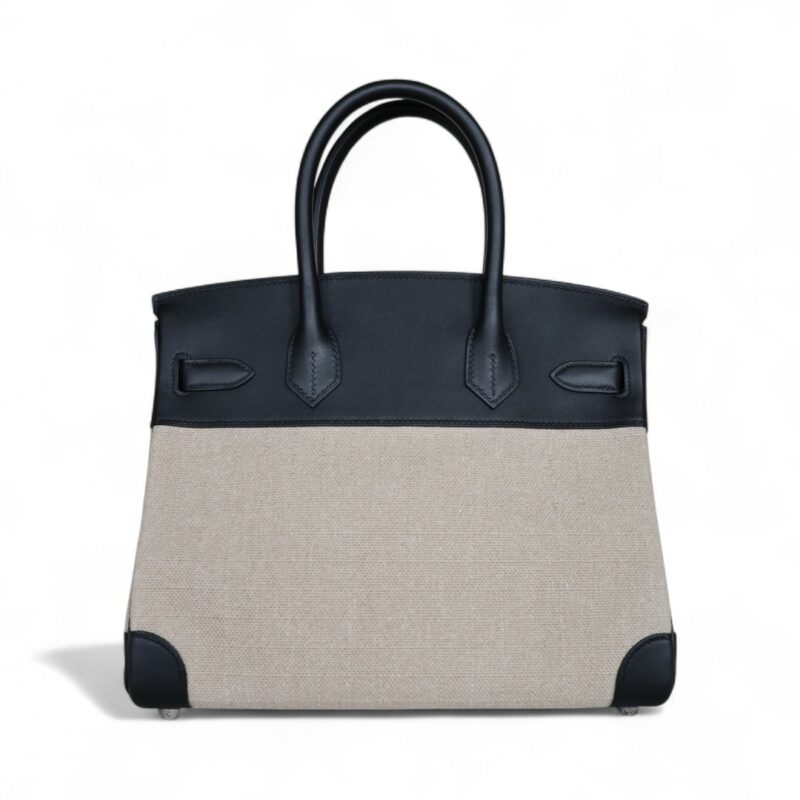 Birkin 30 Toile et Cuir Swift PHW - Image 5