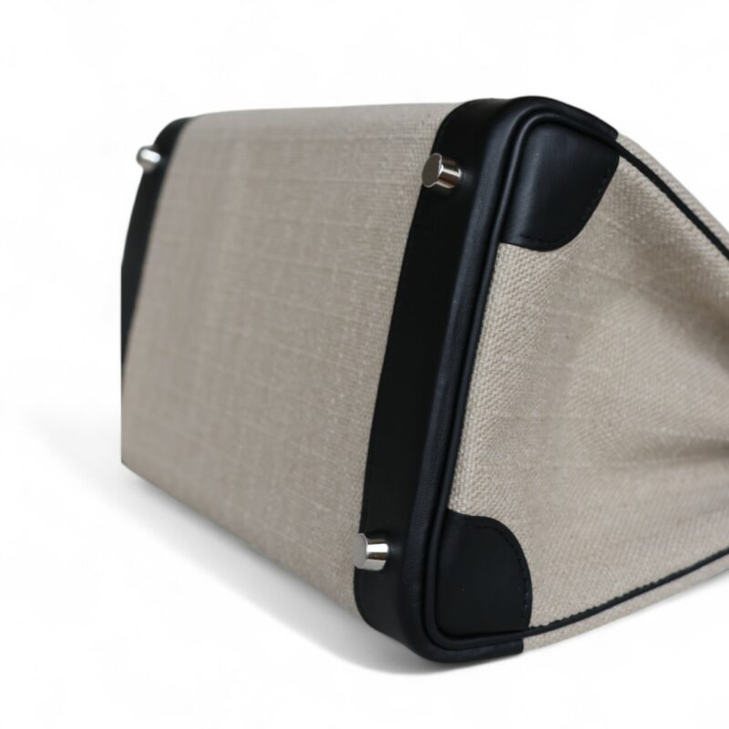 Birkin 30 Toile et Cuir Swift PHW - Image 9