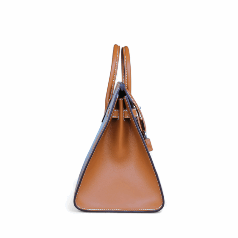 Birkin 25 Sellier "Maillons En Chaine" Natural Sable Veau Butler PHW – Image 4