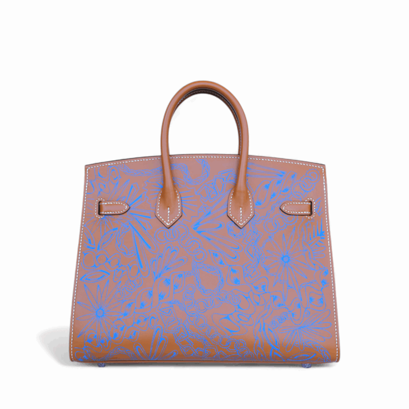 Birkin 25 Sellier "Maillons En Chaine" Natural Sable Veau Butler PHW – Image 2