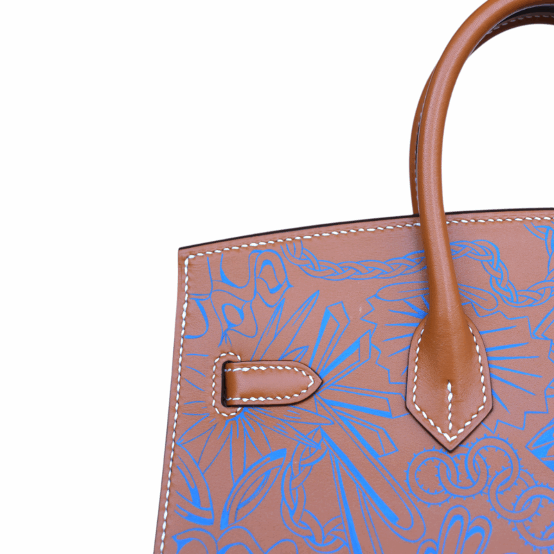 Birkin 25 Sellier "Maillons En Chaine" Natural Sable Veau Butler PHW – Image 10