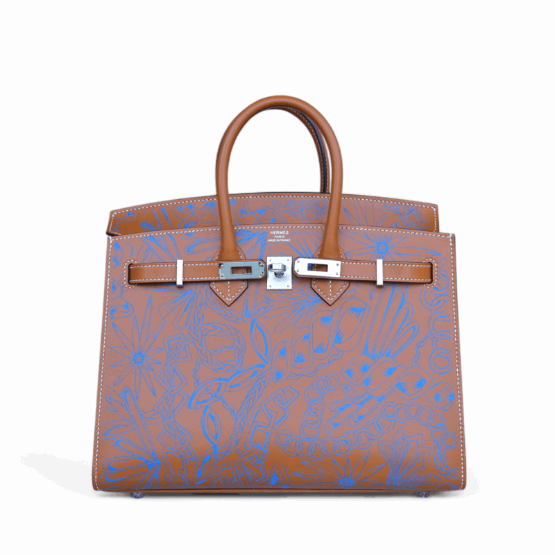 Birkin 25 Sellier "Maillons En Chaine" Natural Sable Veau Butler PHW – Image 9