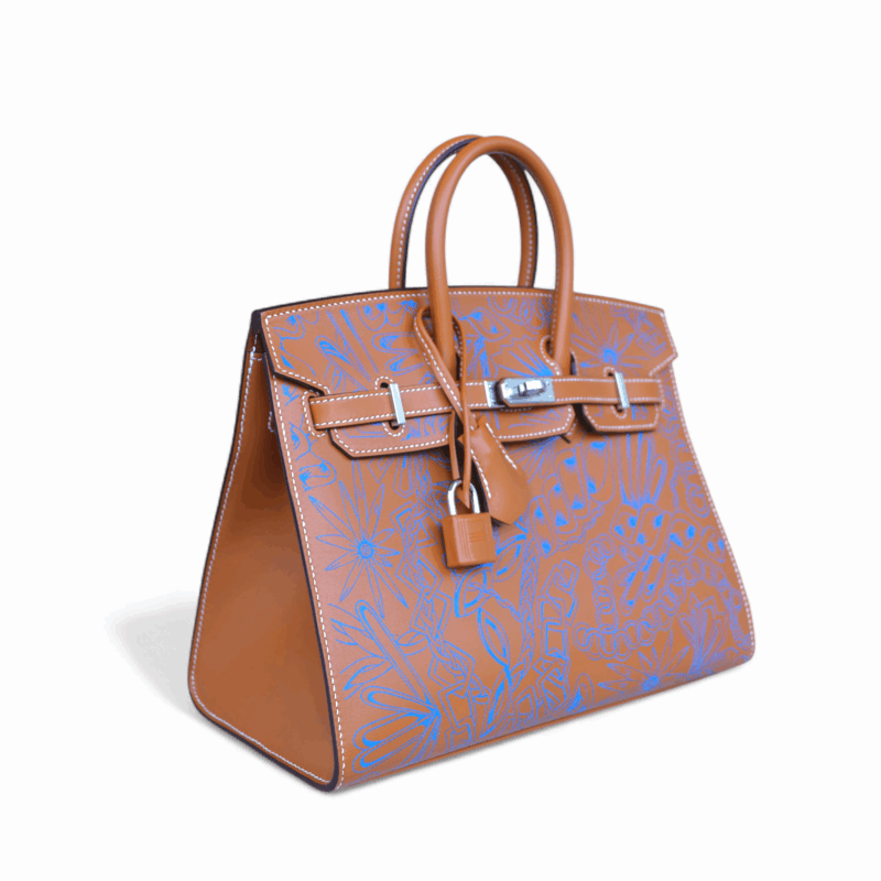 Birkin 25 Sellier "Maillons En Chaine" Natural Sable Veau Butler PHW – Image 3