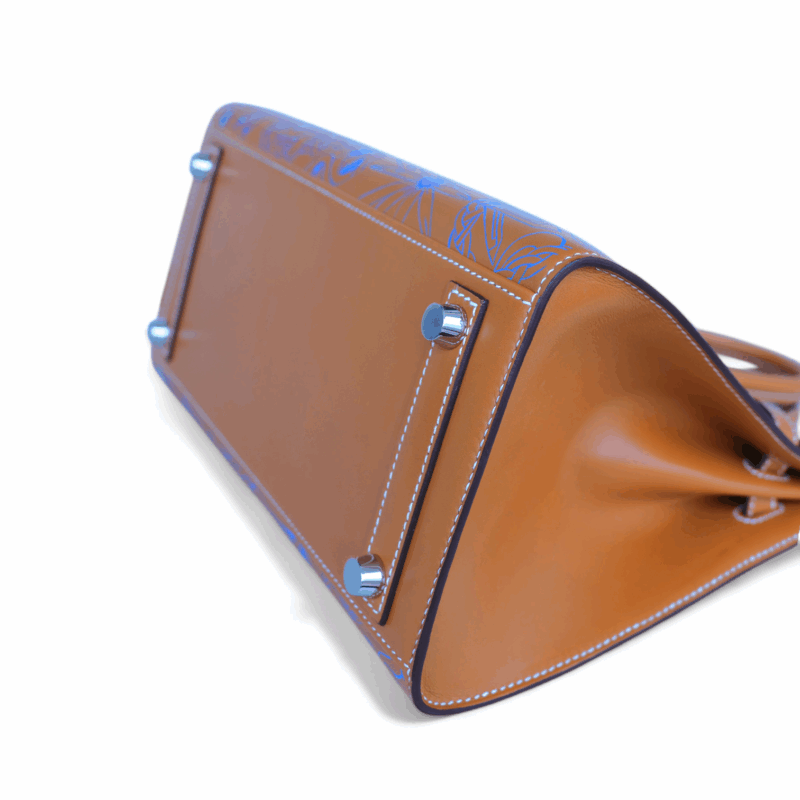 Birkin 25 Sellier "Maillons En Chaine" Natural Sable Veau Butler PHW – Image 6