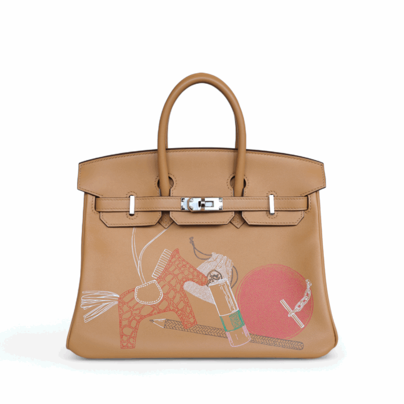 Birkin 25 In and Out Swift Biscuit PHW