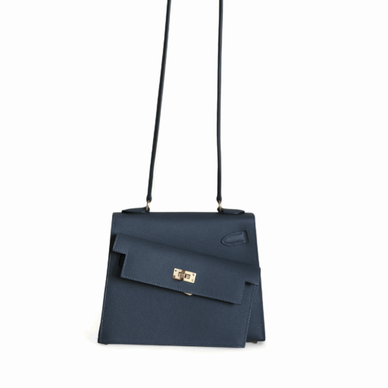 Mini Kelly Désordre Epsom Gris Misty PBHW – Image 2