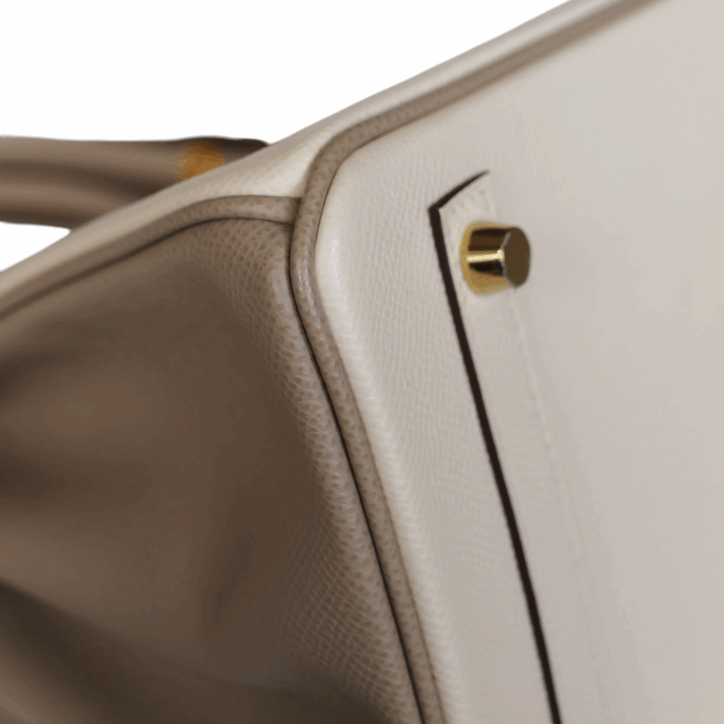 Birkin 30 HSS Epsom retourné Craie & Etain GBHW – Image 9