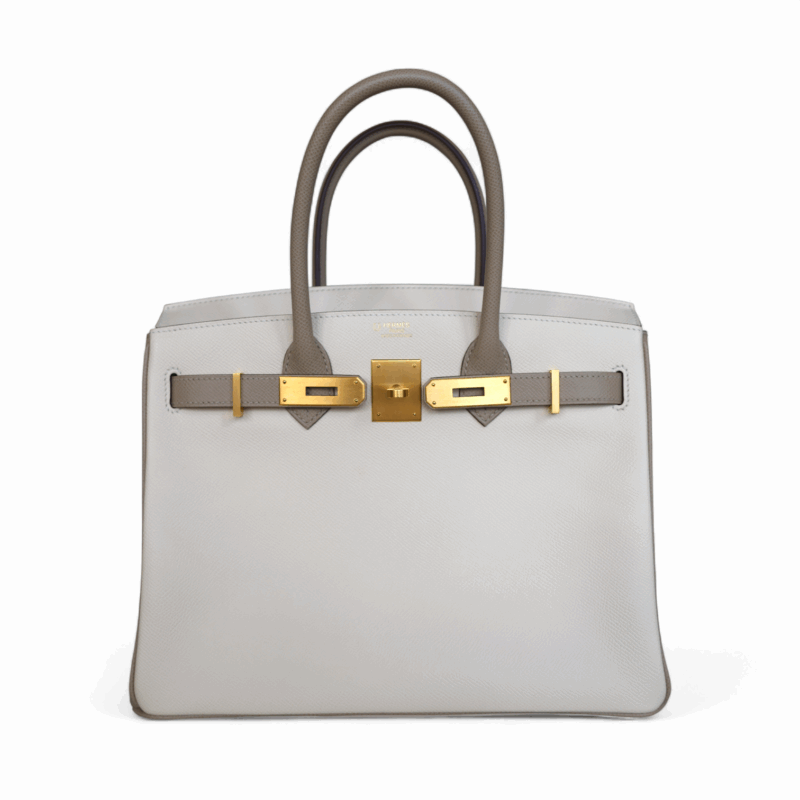 Birkin 30 HSS Epsom retourné Craie & Etain GBHW – Image 8