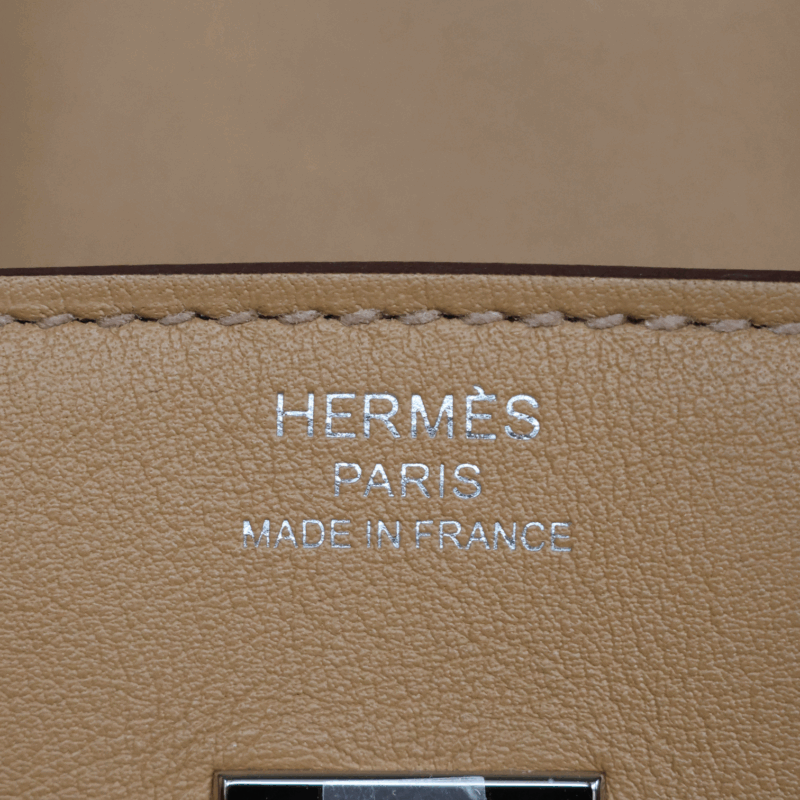 Birkin 25 In and Out Swift Biscuit PHW – Image 11