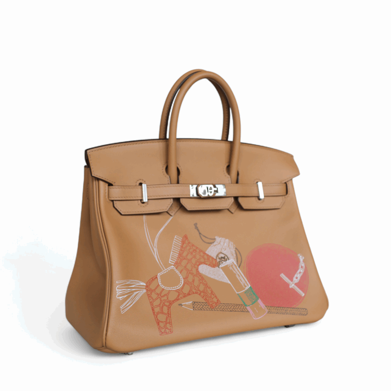 Birkin 25 In and Out Swift Biscuit PHW – Image 3